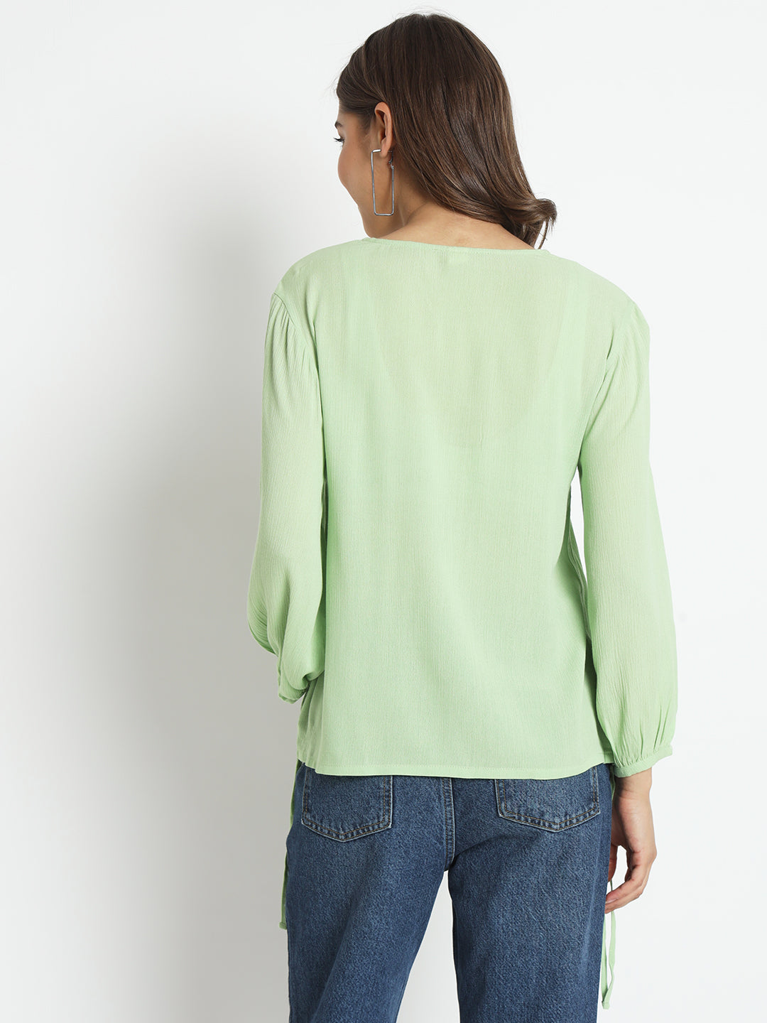 Sage Whisper Peasant Top