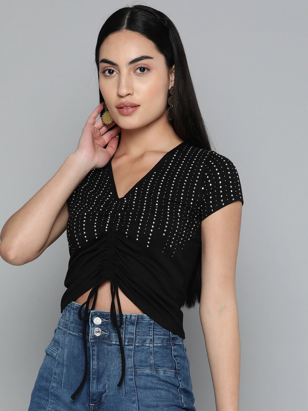 Midnight Rain Ruched Top