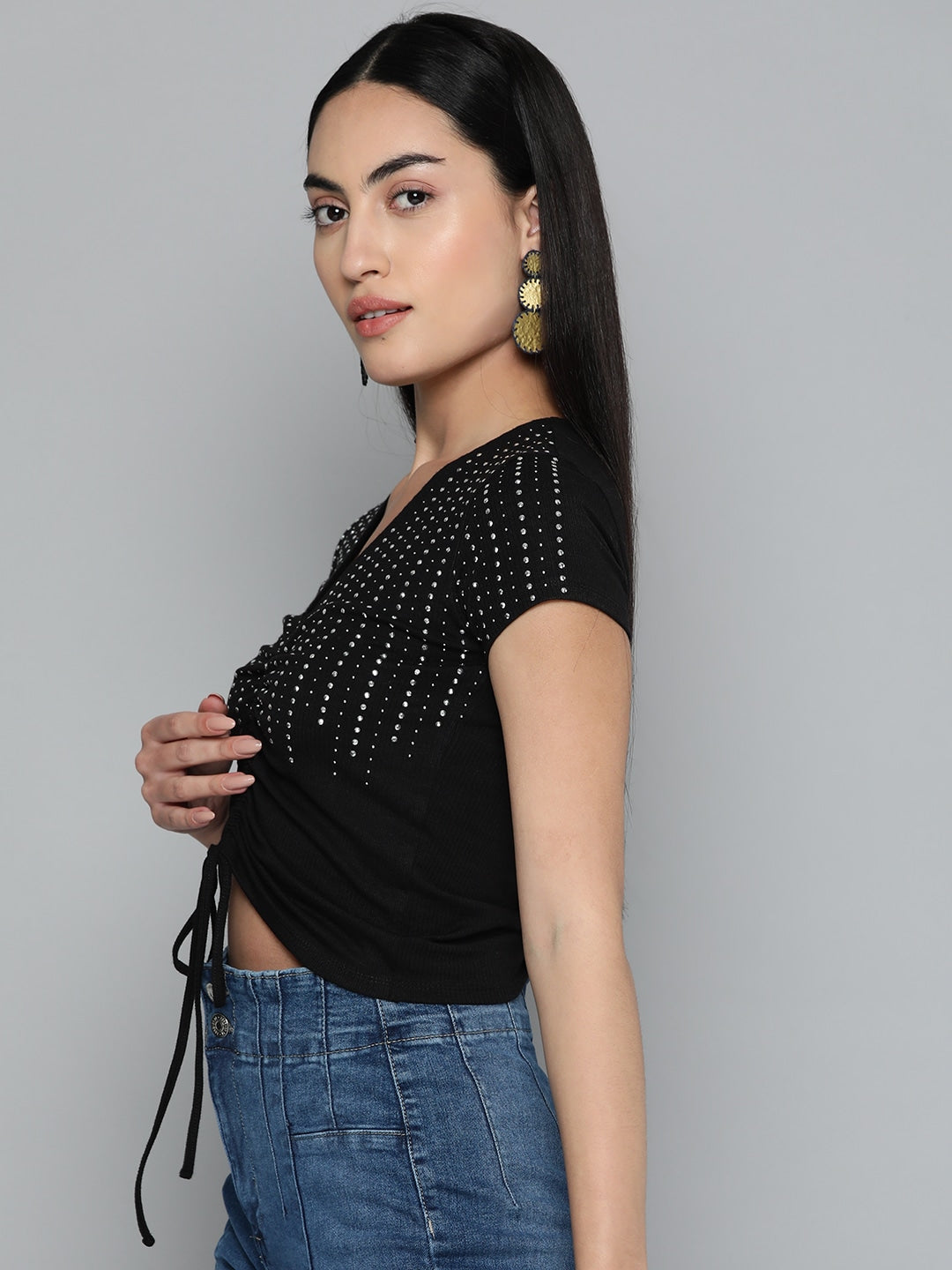 Midnight Rain Ruched Top