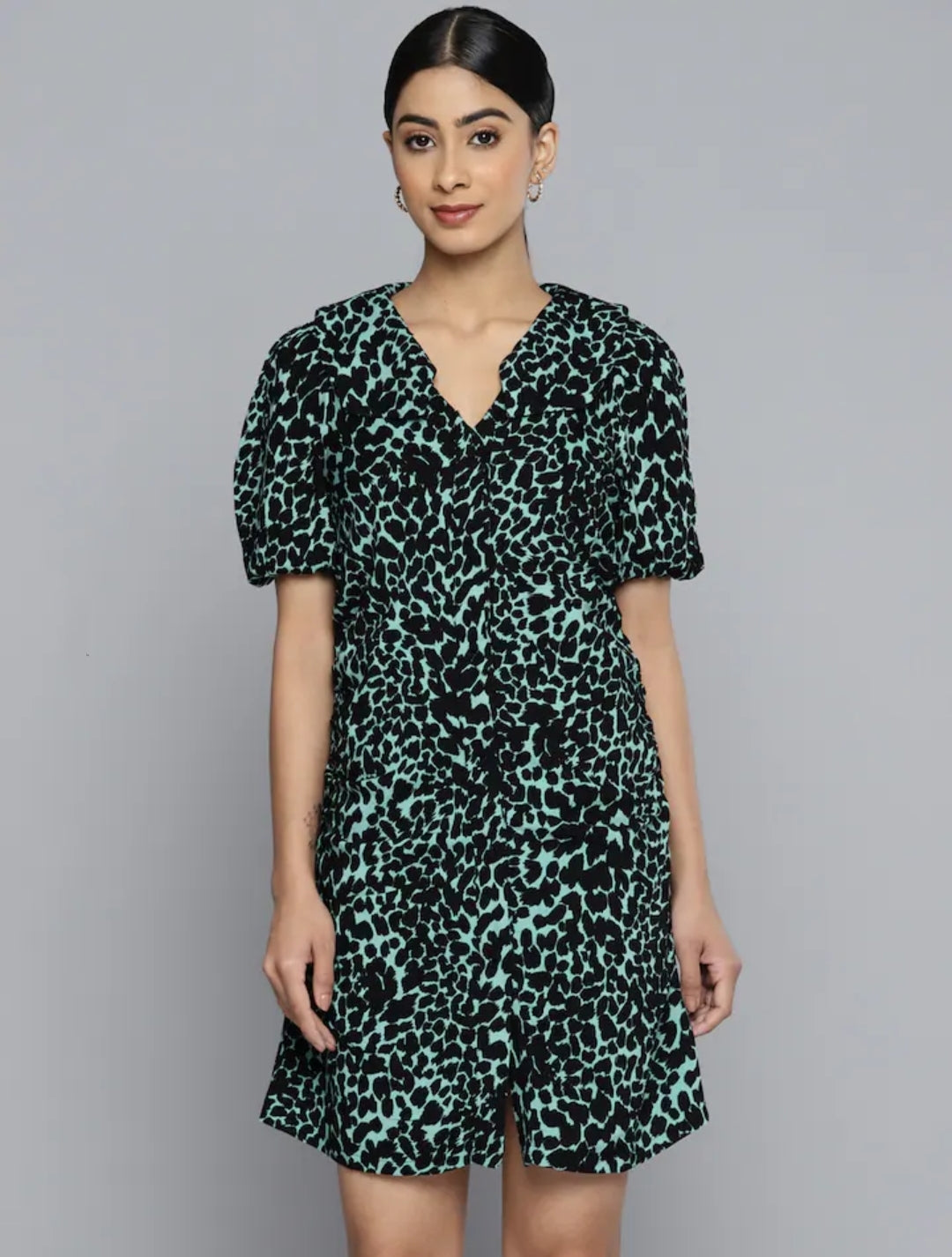 Mint Leopard Luxe Party Dress