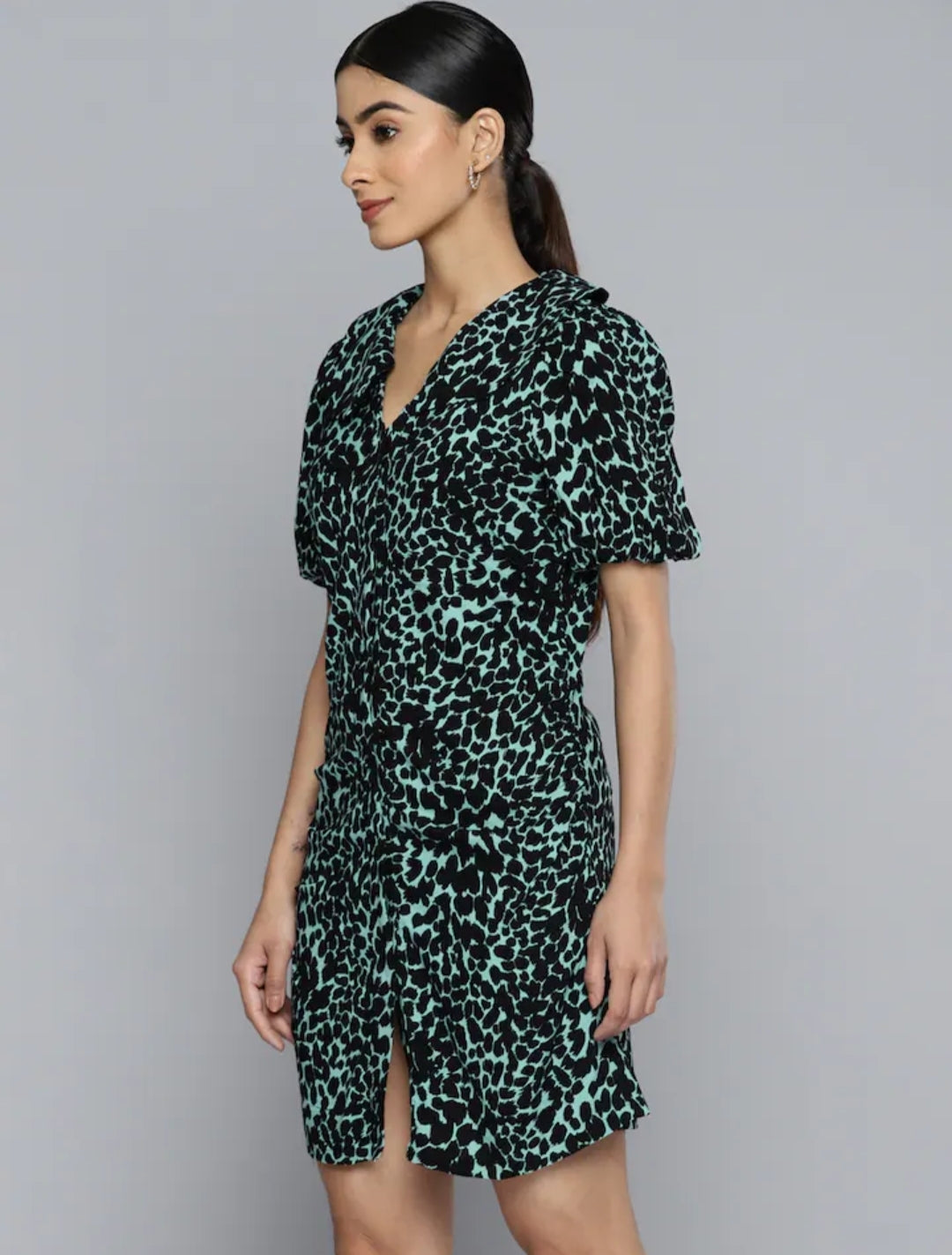 Mint Leopard Luxe Party Dress